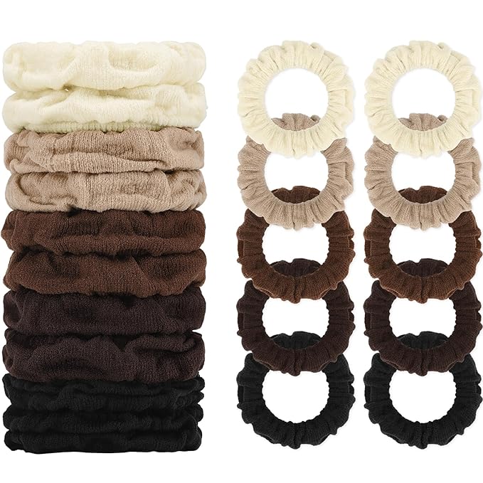 WantGor Hair Ties, Women 10PCS Hair Bands No Damage Elastic Scrunchies Seamless Ponytail Holders Hair Accessories Head Bands for Women's Thick Thin Hair (Neutral)