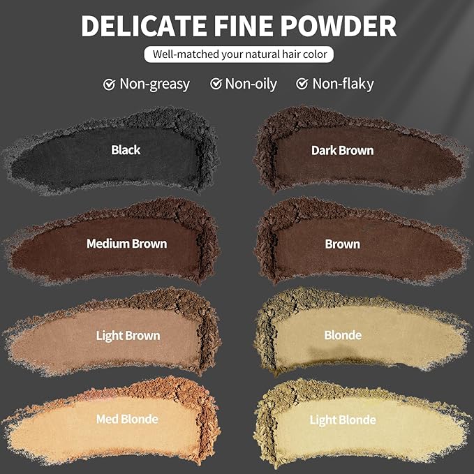 Hairline Powder 24H Stain-Proof, Root Touch Up Hair Color for Gray Coverage,Bald Spot Concealing Hair Shadow Powder for Women & Men,Natural-Looking (Blonde)