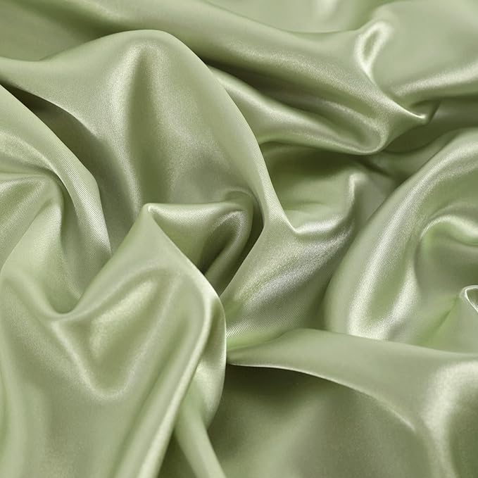 NTBAY 2 Pack Satin Standard Pillowcases for Hair and Skin, Luxurious and Silky Pillow Cases with Envelope Closure, 20x26 Inches, Sage Green