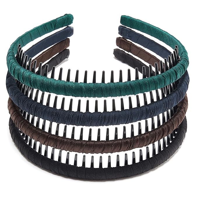 STHUAHE4PC Multicolor Protection Resin Teeth Comb Hair Hoop Hairband Headband Hair Accessories by Beauty hair (Multi-colored-No.28)