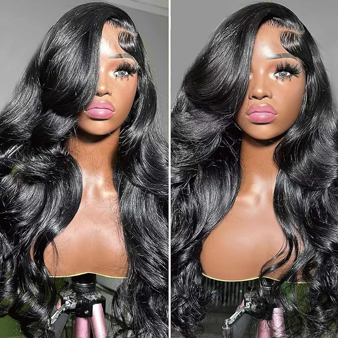 32 Inch 13x4 Lace Front Wigs Human Hair 180% Density Body Wave HD Lace Frontal Wigs Human Hair Pre Plucked Glueless Wigs for Women 100% Virgin Human Natural Color