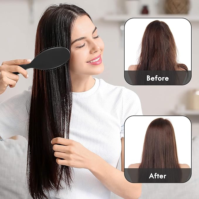 Air Cushion Detangling Hair Brush - 4 Pack Detangler Hairbrush with Ultra Soft Bristles for Effortless Tangle Removal - For Wet Dry Damaged Curly Hair for Women Men Boys Girls Kids - Dark Purple