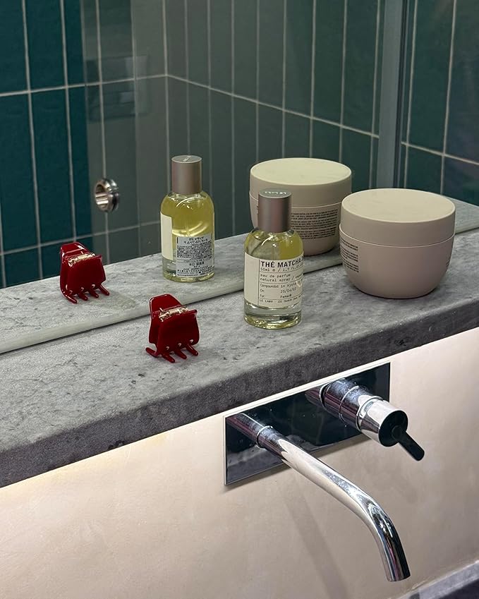 Luxury Red Claw Clip for Women | Our Acetate Red Hair Clip Feels Light, Looks Smooth and is Easy to Wear | Use for easy Half Ups with No Snagging and a Secure Grip in our Mini One Inch Size