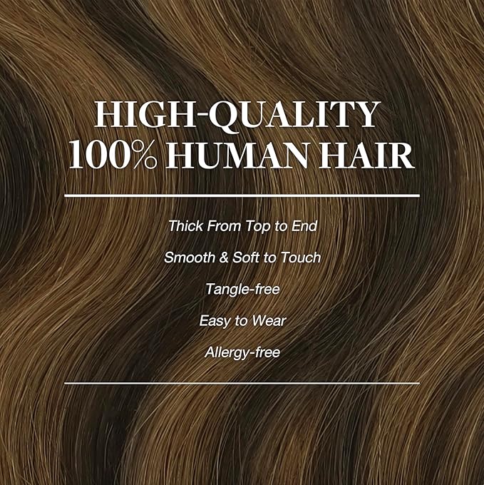GOO GOO Clip in Hair Extensions Real Human Hair, Remy Human Hair Extensions Clip ins for Women, Natural Human Hair, 22inch 170g 7Pcs, #2/6/2 Balayage Dark Brown to Chestnut Brown