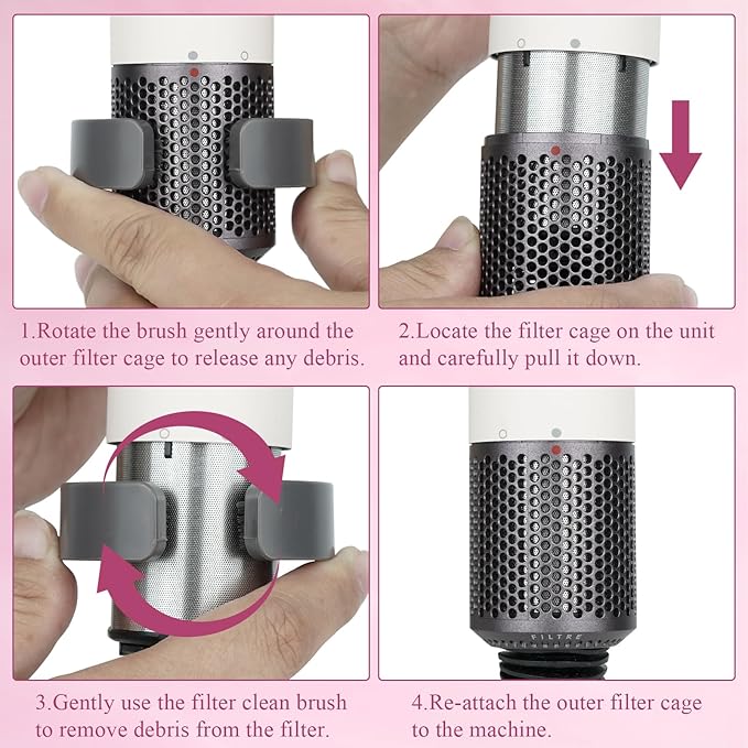Filter Cleaning Brush for Dyson Supersonic Hair Dryer Attachment, Filter Cleaning Brush Replacement Attachment Compatible with Dyson Hair Dryer HD01 HD02 HD03 HD04 HD08 HD15