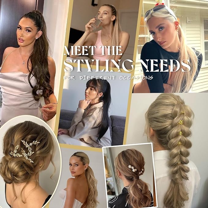 Ve Sunny Hair Extensions Ponytail Real Human Hair Wrap Around Clip in Ponytail Hair Extensions Straight Extensions Human Hair for Women Strawberry Honey Blonde Highlights Bleach Blonde 20inch 80G