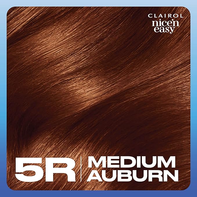 Clairol Nice'n Easy Permanent Hair Dye, 5R Medium Auburn Hair Color, Pack of 2