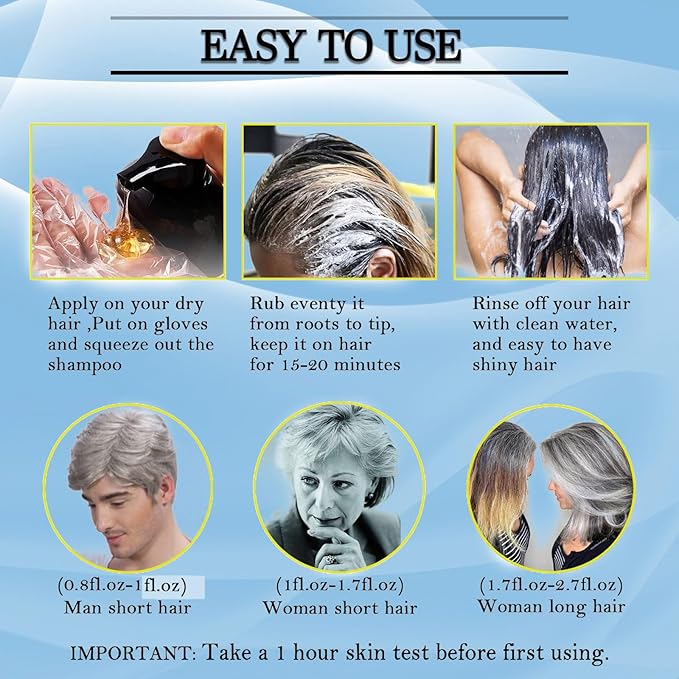Dark Wine Red Hair Dye Shampoo 3 in 1 for Gray Coverage, Long-Lasting Hair Color Shampoo for Women & Men, Champu Para Canas Mujer Easy to Use At Home 500ML