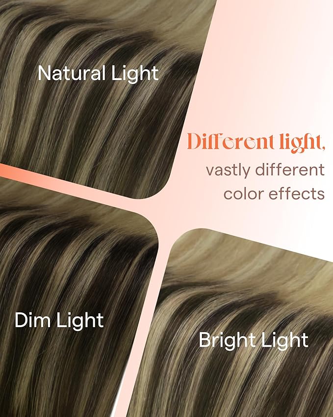 Sunny Tape in Hair Extensions Human Hair Dark Brown Balayage Blonde Hair Extensions Real Human Hair Tape ins 24 Inch Tape in Extensions 20Pcs 50g