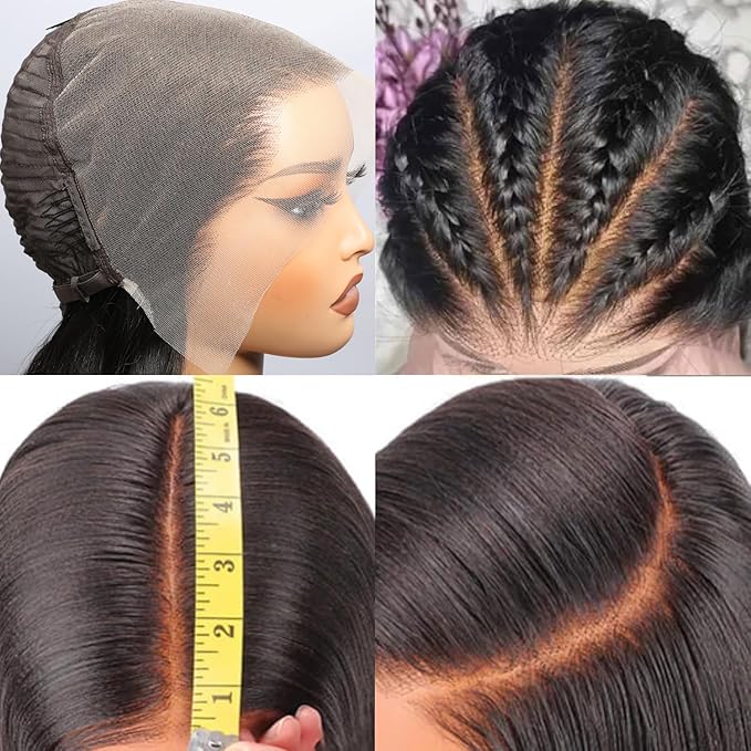 VIPbeauty 13x6 Full Lace Frontal Wigs Human Hair Pre Bleached Knots 180 Density Brazilian Body Wave HD Lace Front Wigs Pre Plucked for Women with Baby Hair Natural Hairline 24 Inch