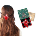 Mom To Be Gift "Guardian Angel" Premium Acetate French Hair Barrette Clip, Christian Pregnancy Gifts for Expecting Mom, Unique Wishing Well Cheer Mom Gift, First Time Moms Gifts With Gift Box