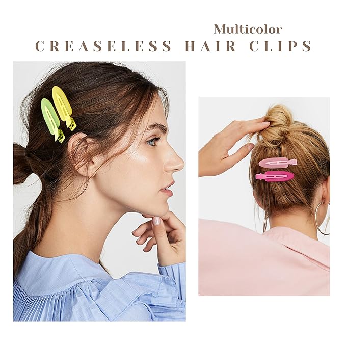 No Crease Creaseless No Bend Hair Clips For Styling Non Slip Flat Clips For Makeup Hair Accessories For Women,Multiple Colors,12 PCS