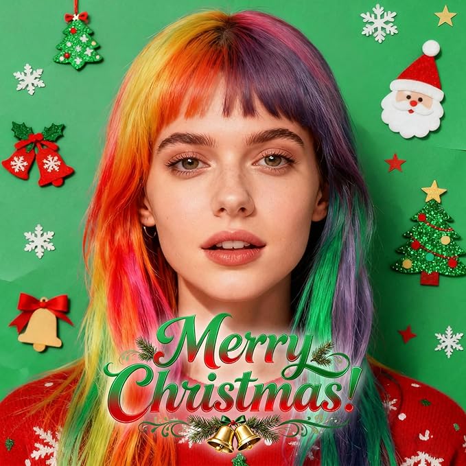 Christmas Green Hair Spray Temporary for Women Kids Men, One-Time Use Washable Temporary Hair Dye, Natural Spray Hair Color Wax Non-Sticky for Party, Halloween, Crazy Hair Day, Cosplay (Green,4.06 oz)