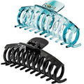 5.5 Inches Extra Large Hair Clips for Long Thick Hair Women’s Jumbo Hair Claw Clips 2 Counts in Set Hair Accessories (teal blue and black)