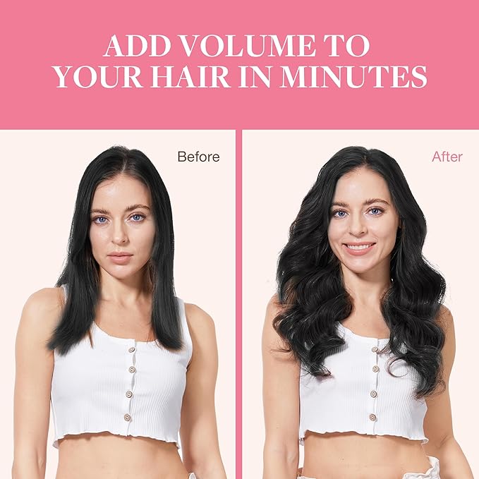 GOO GOO Clip in Hair Extensions Real Human Hair, Remy Human Hair Extensions Clip ins for Women, Natural Human Hair, 14inch 130g 9Pcs, 1B Natural black
