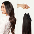 Luxy 100% Remy Human Hair – Halo Clip-In Hair Extensions –Natural Looking Volume & Length - One-Piece - Easy 5-Min Application 180 grams 20" Off Black Balayage