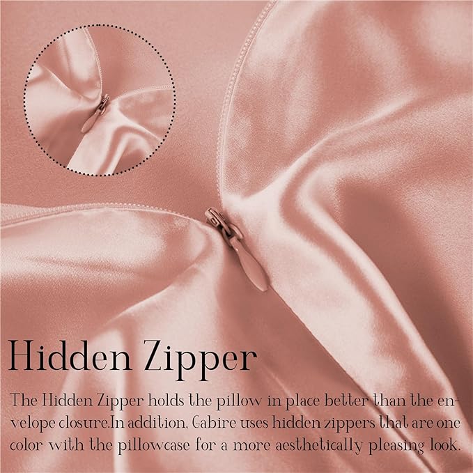 Mulberry Silk Pillow Cases Set of 2, Both Sides Real Silk Pillowcases for Hair and Skin Cool Pillowcase Organic Silk Pillowcase 2 Pack with Hidden Zipper, Coral Pink, Queen (20"×30")