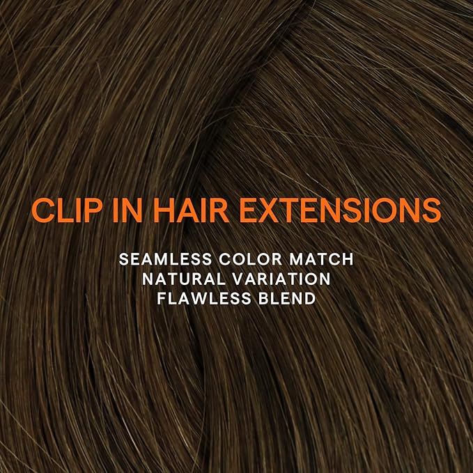 Full Shine Clip in Extensions Real Human Hair Brown 22 Inch Invisible Clip in Hair Extensions Human Hair Straight Triple Weft Medium Brown Remy Hair Extensions Clip ins 7 Pcs 120 G