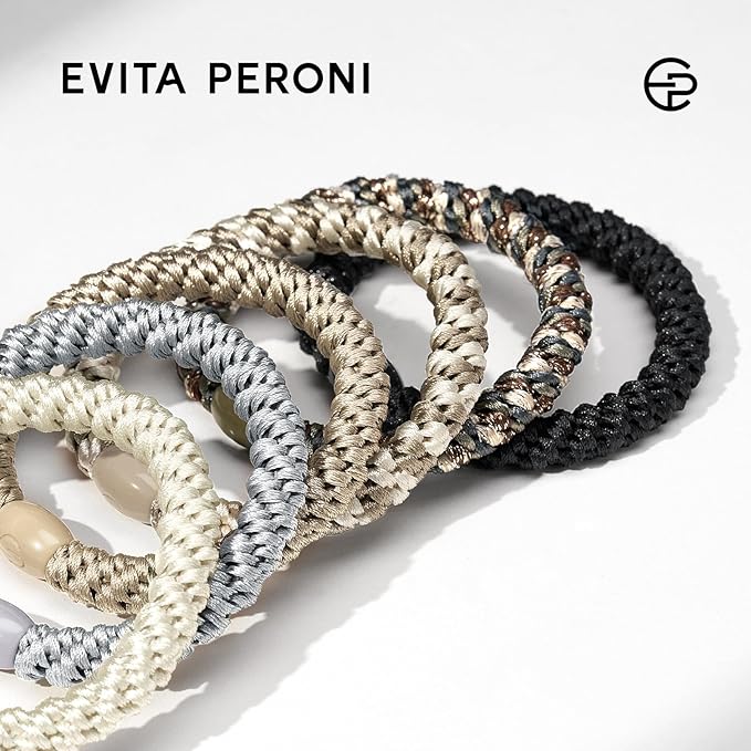 EVITA PERONI 12 Pcs Hair Ties, High Elastic Ponytail Holders, Hair Ties No Damage for Thick Curly Hair Women Men (Burnt Rose Blush)
