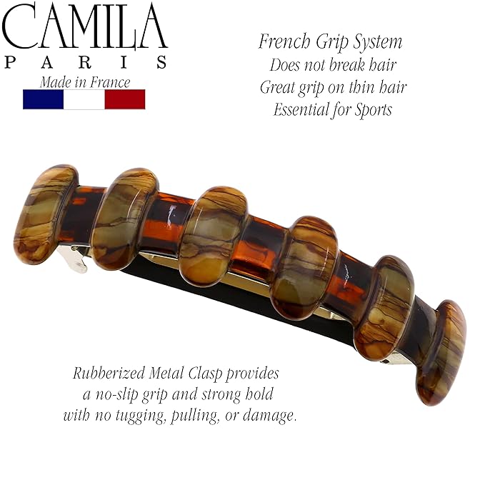 Camila Paris MP802 French Hair Barrette Clip for Girls for Thick Curly Wavy Long Hair, Strong Hold Grip Hair Clips for Women, Automatic, No Slip Durable Styling Girls Hair Accessories, Made in France