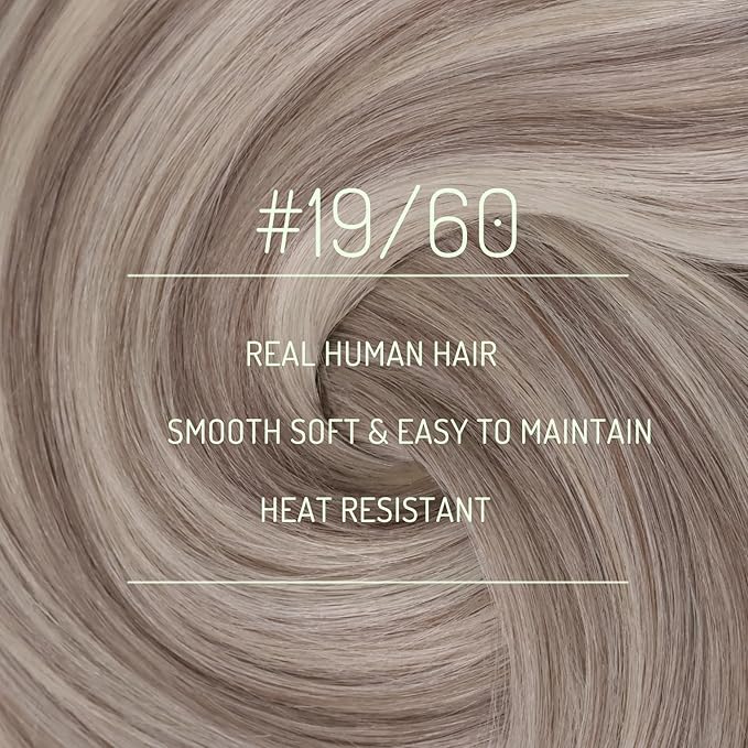 RUNATURE Clip in Hair Extensions Real Human Hair, Blonde Hair Extensions Clip Ins, Human Hair Clip in Extensions, Remy Natural Hair, Add Volume, 20 Inch 120g 7pcs #19P60 Grey Blonde Highlights