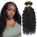 Water Wave Bundles Human Hair Color 1B Bundle Niegmeag Peruvian Virgin Remy Hair 3 Bundles 14 16 18 Inch Double Weft Natural Black Wet and Wavy Bundle