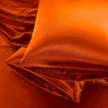 Aormenzy Satin Pillow Cases for Women Standard Size Set of 2, Burnt Orange Satin Pillowcase for Hair with Envelope Closure Silky Pillow Covers Wrinkle, Fade Resistant (20x26 Inches)
