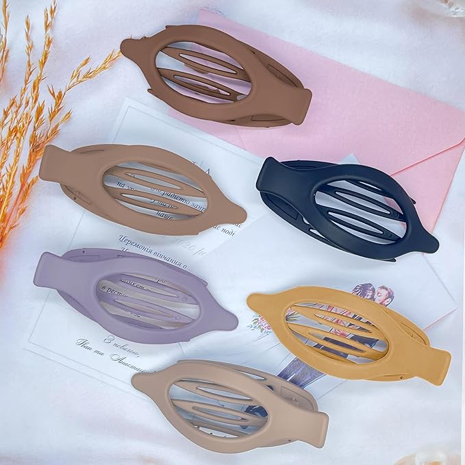 Big Hair Claw Clips 6-Pack 4.7" Non-Slip Hair for Women and Girls with Long, Thick Hair Jelly & Matte Clips (Duckbill-B 6pcs 4.7")