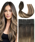 SURNEL Injection Tape in Extensions Human Hair 22Inch Dark Brown to Dirty Blonde Invisible Tape in Extensions 20 Pcs 50g(#2618,22)