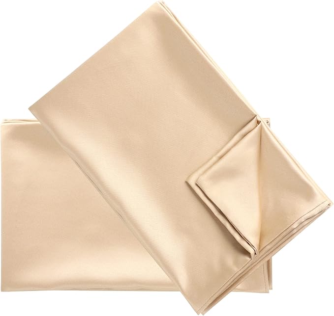 uxcell 2 Pack Silk Satin Pillowcase for Hair and Skin, Cool, Silky, Soft Breathable Pillow Cases Queen Size 20x30 Inch Sateen Pillowcase Champagne with Envelope Closure
