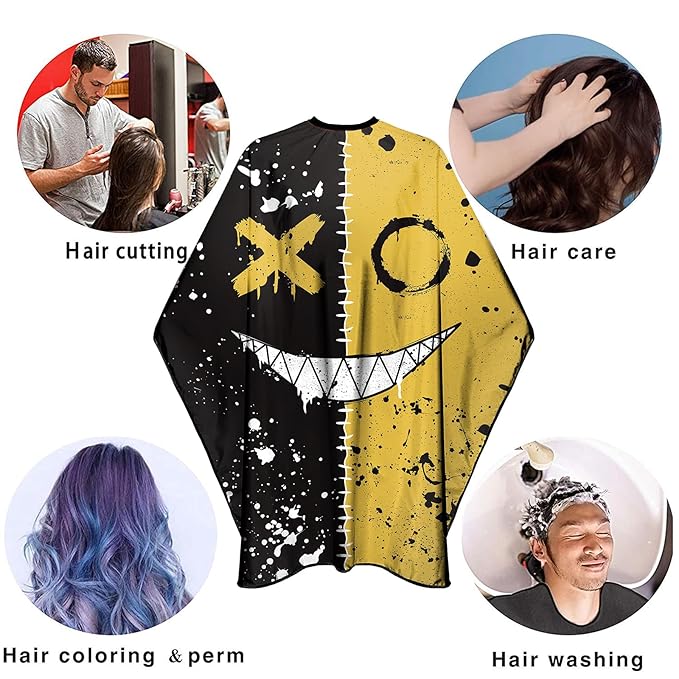 Barber Capes for Men Hair Cutting Capes with Snaps Salon Capes for Stylists Waterproof Hairdresser Gown Cape- 63”× 56”(Yellow)