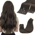 GOO GOO Clip in Hair Extensions Real Human Hair, Remy Human Hair Extensions Clip ins for Women, Natural Human Hair, 20inch 150g 9Pcs, 1C Mocha Brown