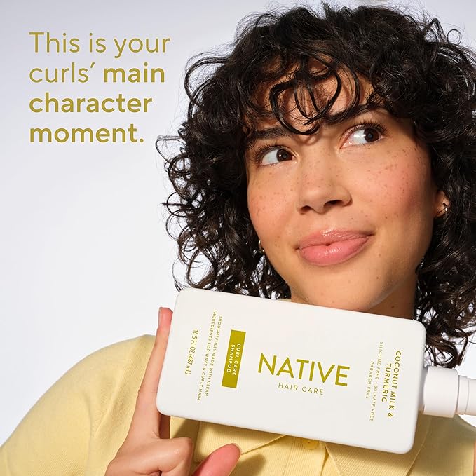 Native Coconut & Turmeric Shampoo and Conditioner Contain Naturally Derived Ingredients | All Hair Types, Color & Treated, Fine to Dry Damaged, Sulfate & Dye Free - 2-Pack
