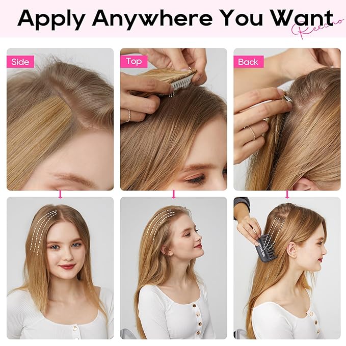 REECHO Clip in Hair Volumizer, 2PCS 6 inch Short Thick Clip in Hairpieces Adding Extra Volume Hair Extensions for Women (Golden Blonde)