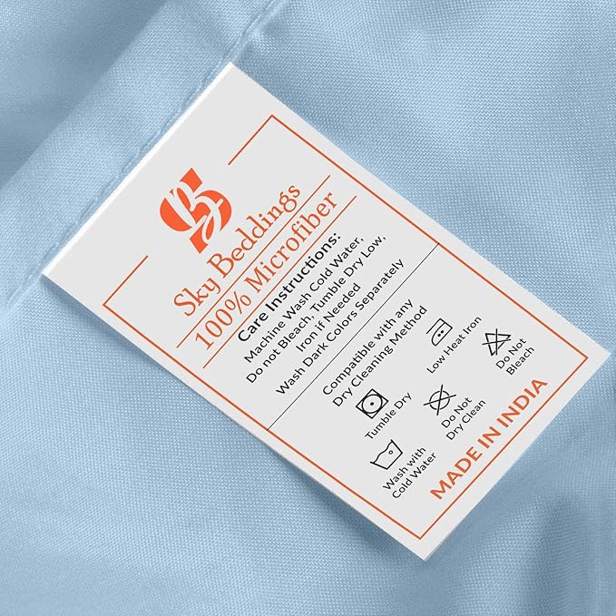 SKY BEDDINGS King Pillowcase Set of 2 - Soft Brushed Microfiber Pillow Cases with Envelope Clouser - Wrinkle-Free, Fade-Resistant Pillow Covers - 20 x 40 Inches, Light Blue