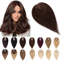 SEGO Human Hair Toppers for Women With Thinning Hair, 7 * 13CM Silk Base 100% Real Human Hair Clip in Top Wiglet Hairpieces//18 Inch No Bangs Dark Brown