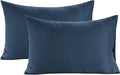 Lane Linen 100% Organic Cotton Pillow Cases Standard Size Set of 2 (20"x26") - Cotton Pillowcases Standard Size - Soft Navy Blue Pillow Cases Set of 2 - Standard Pillowcase Pack of 2 - Navy Blue