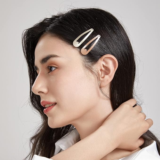 Dofash Snap Hair Clips Metal Grips 5CM/2 IN Barrettes for Thin Hair Basic Hair Accessories Hair Barrettes 12PCS (Blonde)