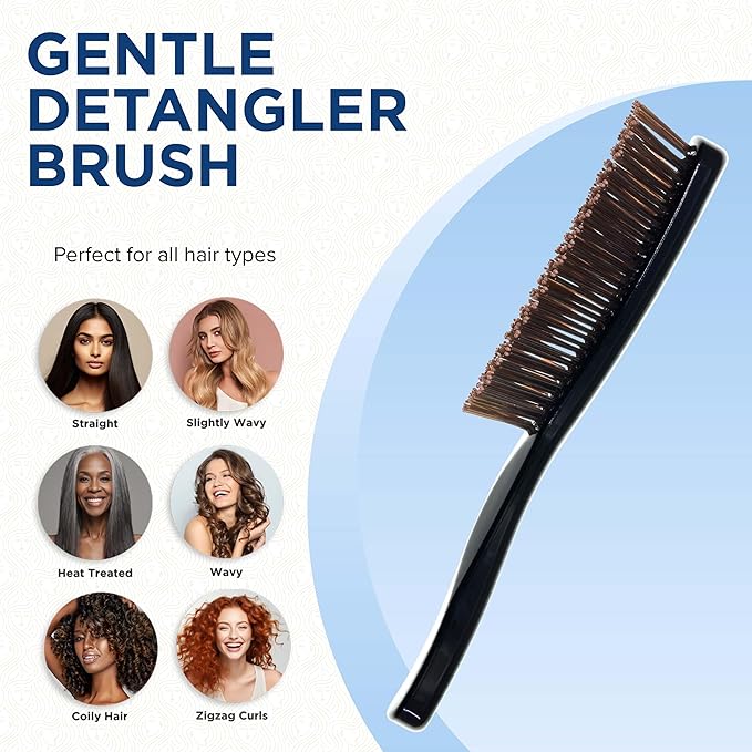 Giorgio Gentle Mini Hair Brush for Men - Dual Length Bristles for Fine and Thick Hair, Scalp Massager, Detangler, and Travel Brush