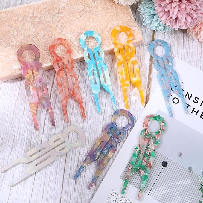 8 Pcs French Hair Pins for Women French Hair Clips Elegant Design Accessories Suitable for Christmas Valentines Wedding Birthday Thanksgiving Hairpin Gifts (Set C)