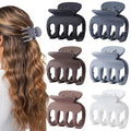 6 Pcs Hair Clips Small Claw Clips for Thin Hair Medium Matte Non-slip Hair Accessories for Women and Girls (Brown Grey)