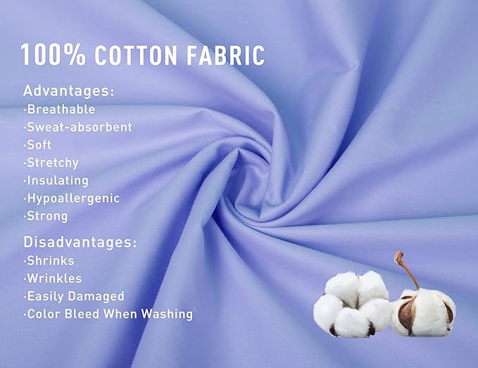 Sunflower King Pillowcases Set of 2, 100% Cotton King Size Pillow Cases 2, 20×40 inches Purplish Blue, Soft and Breathable