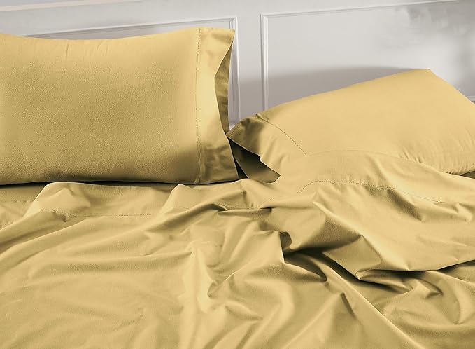 Lane Linen 100% Organic Cotton Standard Size Pillow Cases - Set of 2 (20"x26") - Soft Yellow - Cocoon