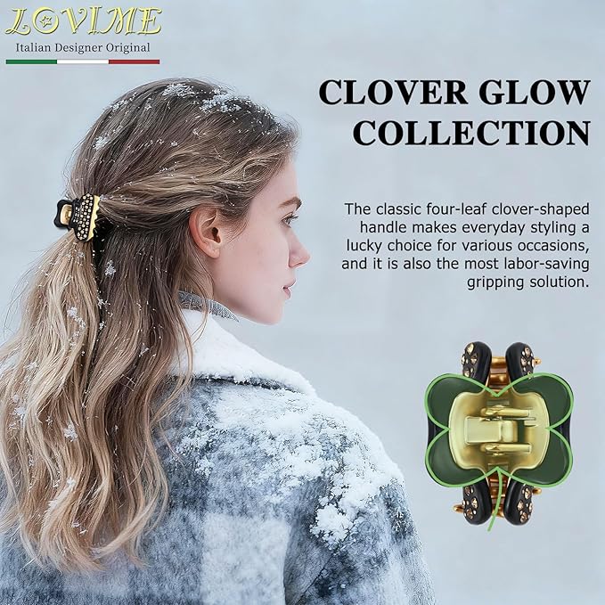 2026 Premium Durable Hair Claw Clip for Women, Original Italian Designed Strong Grip Hair Clips for Normal Fine Thin Hair, No Slip Jaw Clips with Gift Box for Christmas Birthday Girls, 1.7 Inch Black