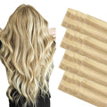 GOO GOO Invisi Edge Tape in Hair Extensions Human Hair, 18D/22F Dirty Blonde Highlights 20pcs 20inch 50g, Virgin Remy Hair, Seamless Injected Tape, Natural Look