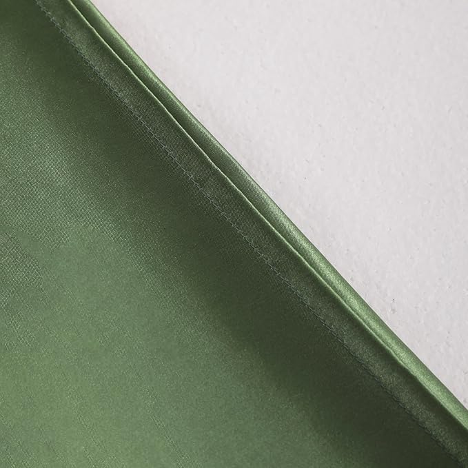 NTBAY 12 Pack Satin King Pillowcases for Hair and Skin, Luxurious and Silky Pillow Cases with Envelope Closure, 20 x 36 Inches, Olive Green