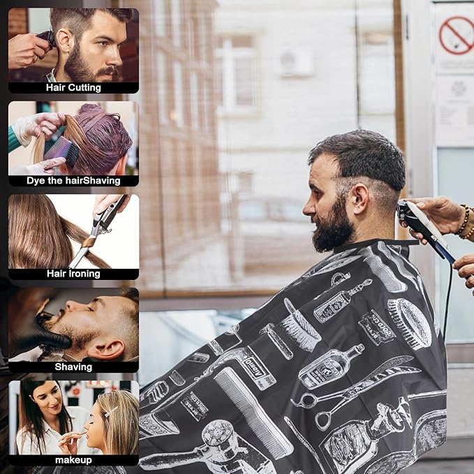 Barber Cape - 12pcs Waterproof Hair Cutting Cape with Snap Closure