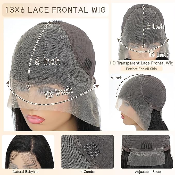 26 Inch Deep Wave Lace Front Wigs Human Hair 13x6 HD Lace Front Wigs Human Hair Pre Plcked Curly Human Hair Wig for Women 200% Density Water Wave Lace Front Wigs Human Hair With Baby Hair