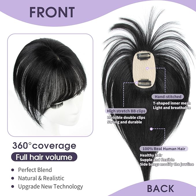 Hair Topper for Women with Thinning Hair, Lightweight & Add Volume Hairpiece for White HairRoots Cover, Changing Hairstyle, Trendy and Comfortable Design
