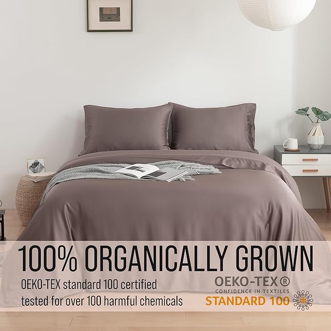 Bella Coterie | Luxury Bamboo Viscose Queen Size Pillowcase Set | 100% Organically Grown | Ultra Soft | Cooling | 2 Pcs [Mocha]